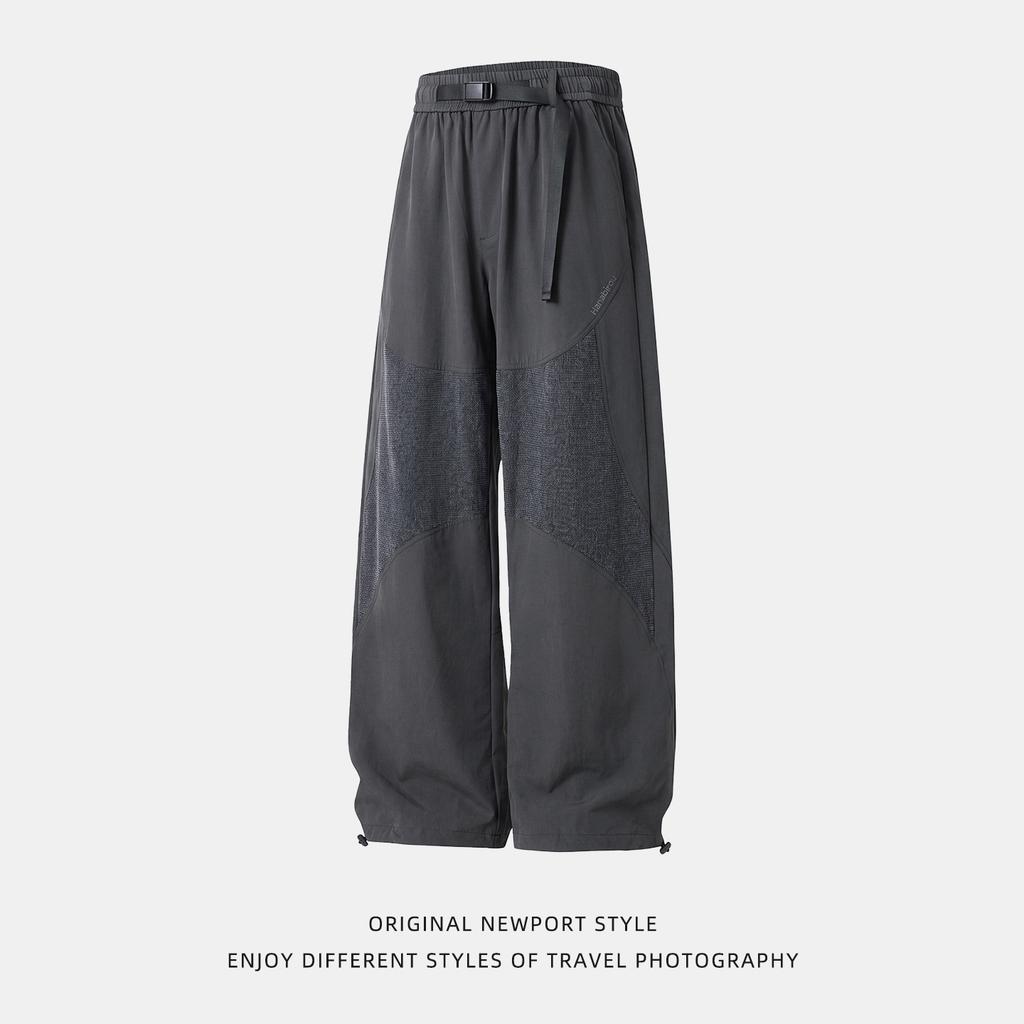 | Light Outdoor Sports Straight Casual Pants Men's Autumn Breathable Loose Foot Mouth Adjustable Structure Splicing Long Pants