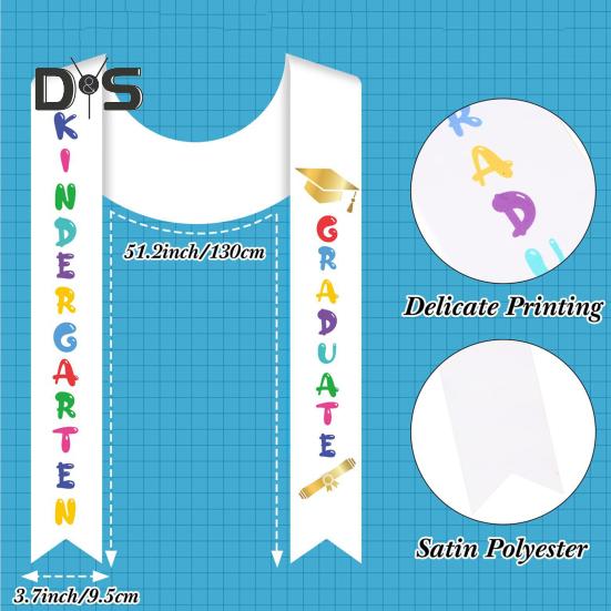 Kinder-Kindergarten-Abschlussuniform mit Quastenhut und Schal, V-Ausschnitt, knielang, lange Ärmel, Reißverschluss, Grundschul-Abschlussrobe für Kinder