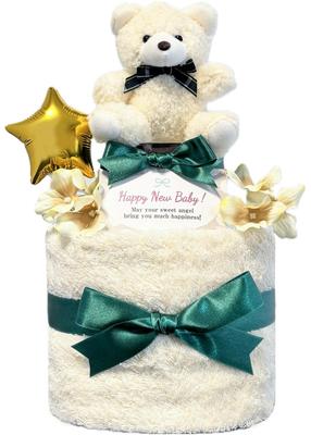 KanonBabys ekologiska blöjtårta för pojkar och baby shower con7051 flickor, present, 2 våningar, liten,