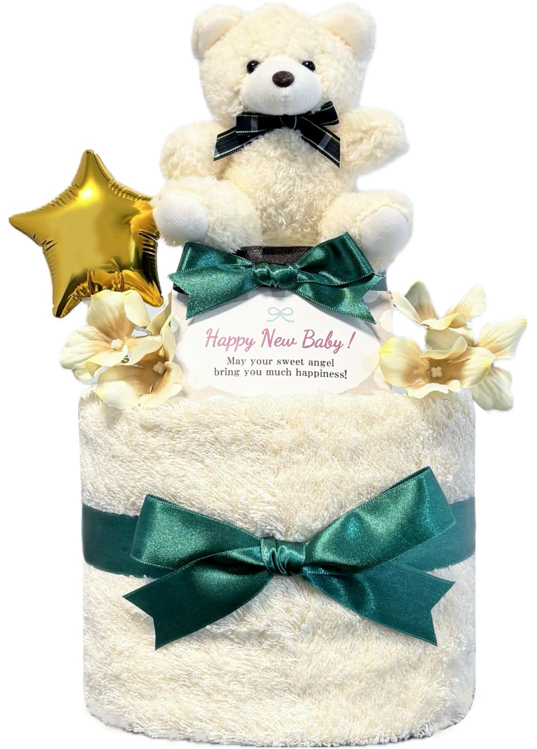 

Торт из подгузников KanonBabys для мальчиков и девочек маленького размера, органический, 2-ярусный, (con7051) синий