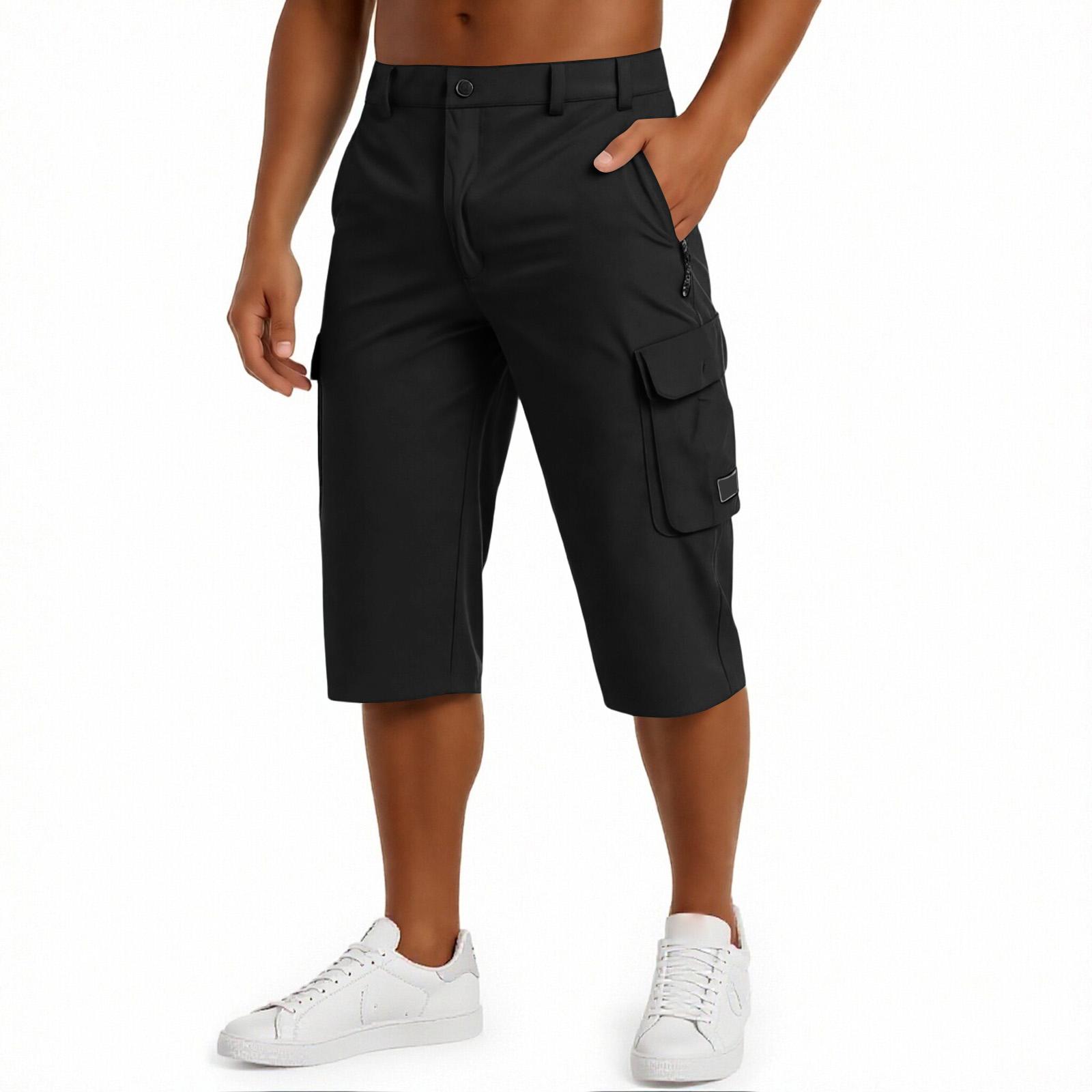

Men s Summer 7-inch Beach Pants - Summer Casual, Loose-fitting, Cool And Breathable Sports Pants L чёрный