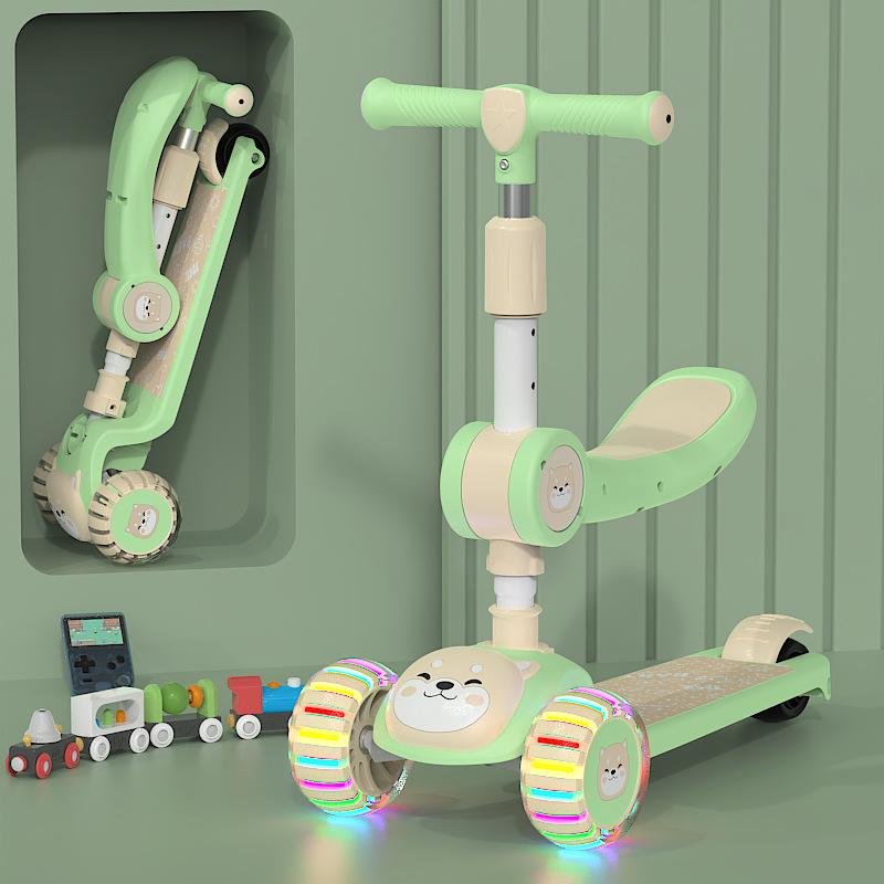 Hulajnoga dziecięca, Hulajnoga składana ślizgowa trzy w jednym dla chłopców i dziewczynek