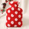 Portable Feet Warming Bag 500/1000/2000ML Christmas Hot Water Bottle, PVC with Plush Cover, Reusable Bottle Long Lasting Heat Retention, Winter