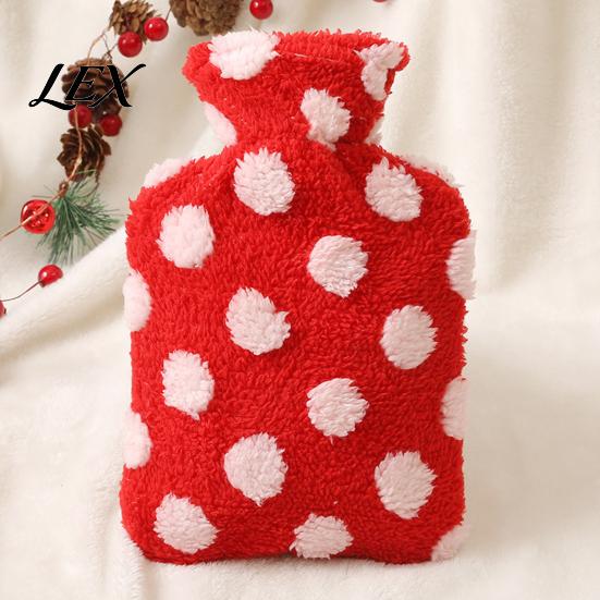 Portable Feet Warming Bag 500/1000/2000ML Christmas Hot Water Bottle, PVC with Plush Cover, Reusable Bottle Long Lasting Heat Retention, Winter