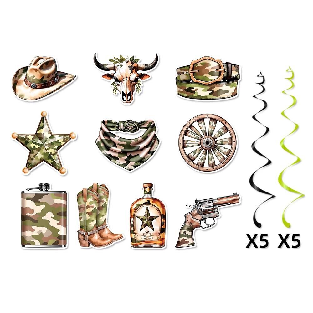 Western Cowboy Party Decorations Paper Spiral Hangings For Celebrations Birthday