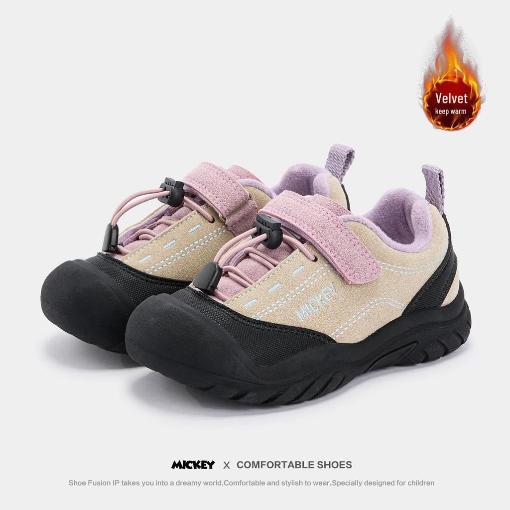 Disney Youth Large Casual Sports Shoes - 2025 Winter Velvet-Lined Girls' Sneakers, Cute and Comfy.
