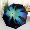 1pc Forest Sky Aurora Automatic Folding Umbrella, Sturdy And Durable Automatic Folding Umbrella with 8 Ribs, Convenient for Outdoor Use196