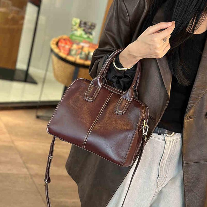 

Новая кожаная сумка большой вместимости, накладной чехол, натуральная кожа, корейская модная универсальная женская сумка на одно плечо 26*11*22