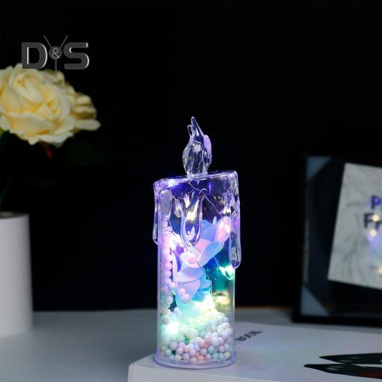 1 szt./2 szt. Wieczne kwiaty Bezpłomieniowe świece LED Migoczące świece filarowe Walentynkowe lampki nocne na ślub, dekorację domu