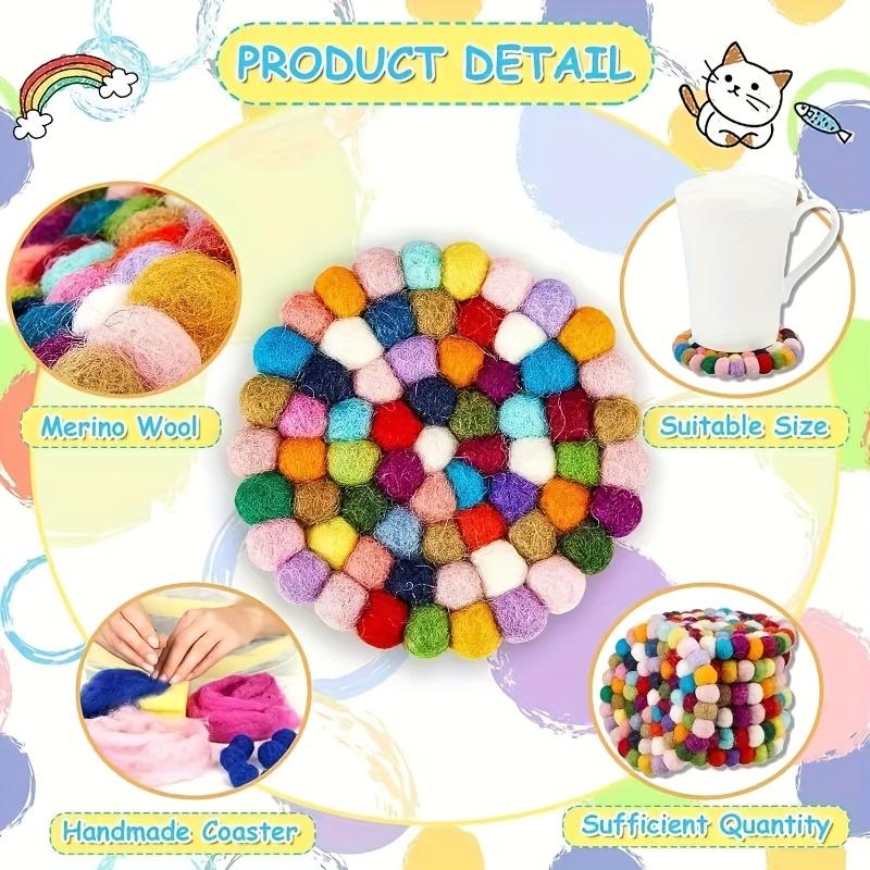 1Pc Handmade Felt Mat, Small Coaster, Thermal Insulation Mat, Colorful Felt Mat, Embroidered Coaster, Thermal Insulation Placemat