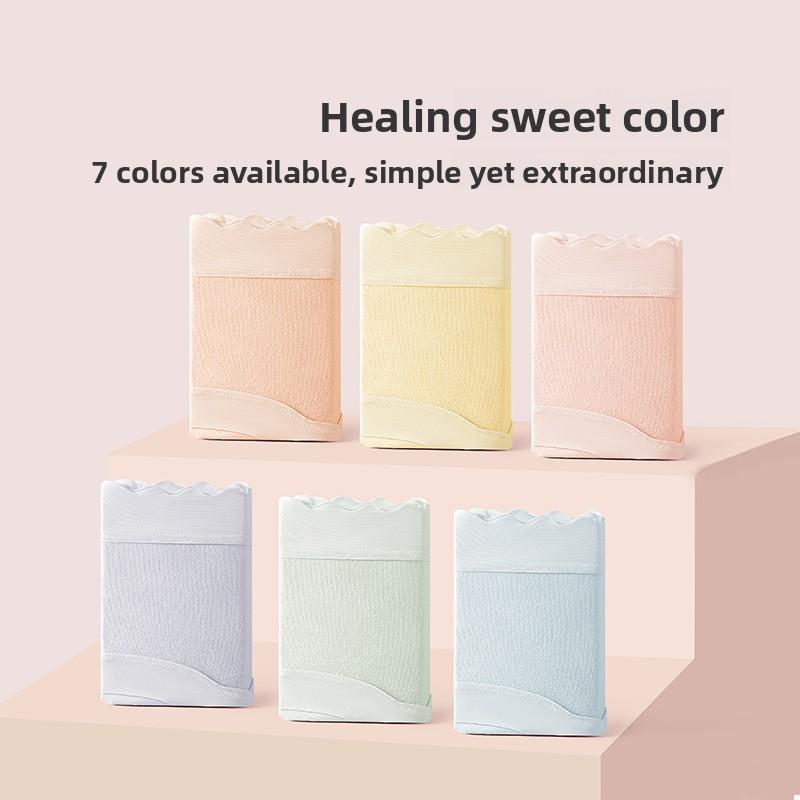 Female Summer Pure Color Skin Breathable 10A Antibacterial Cotton Crotch Elastic Hip Waist Triangle Briefs