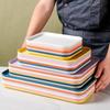 Rectangular Plastic Tea and Snack Tray for Home, Hotel, or Restaurant Use