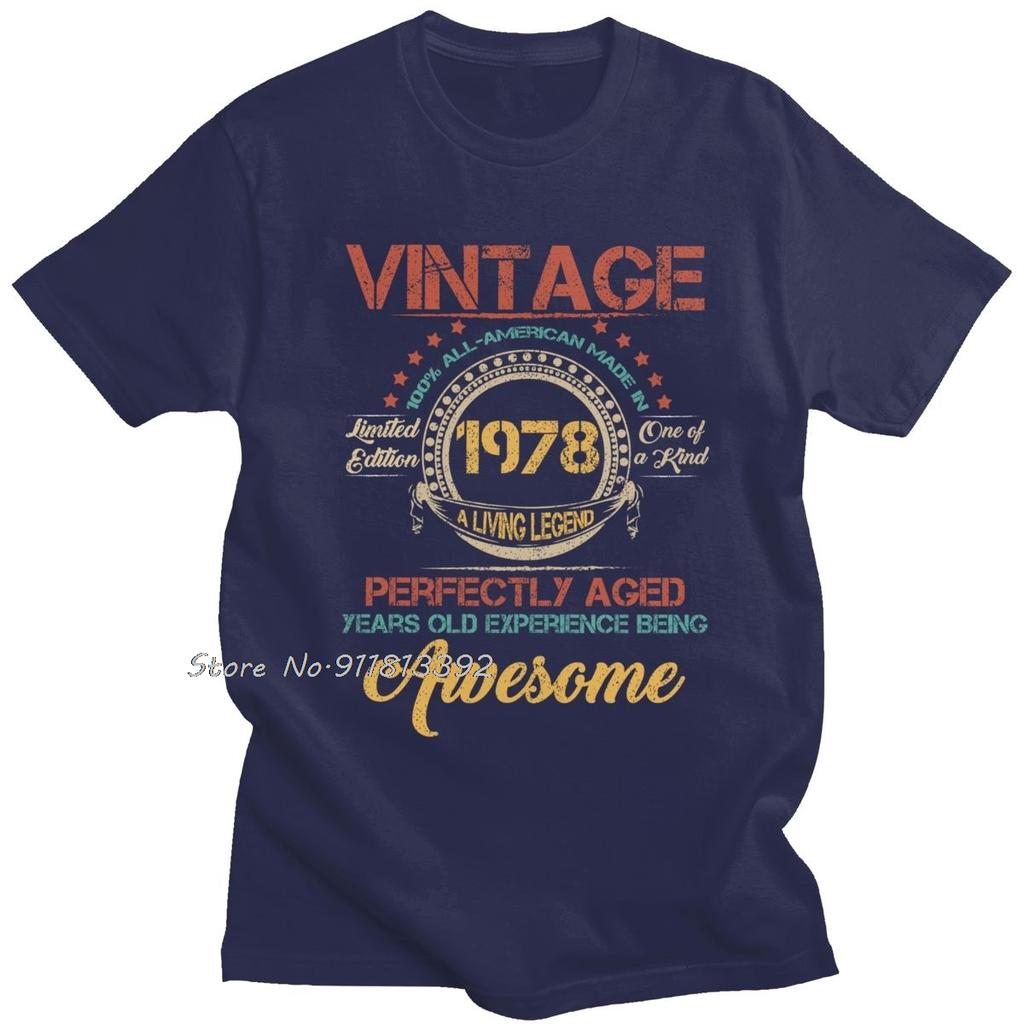 Vintage Made Legends Are Born In 1978 TShirt Awesome Cotton T Shirt Camisas Men Birthday Camisa Streetwear Oneck Tshirt