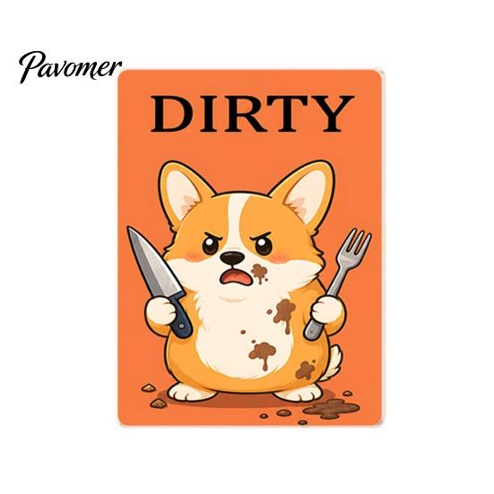 Cartoon Fridge Magnet Clean Dirty Dishwasher Magnet, Acrylic Animal Sign, Status Reminder Double-Sided & for Kitchen Decoration Sign