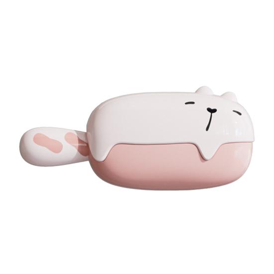 

Lint Roller with Integrated Storage Box Cartoon Cat Design No Damage Pet Hair Lint Pilling Remover Reusable Cleaning Tool рожевий