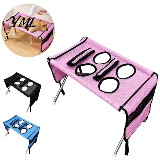 Hamac Surélevé pour Toilettage d'Animaux avec Support, Hamac de Bain pour Chiens, Support de Bain Pliable pour Animaux de Petite et Moyenne Taille, Outil d'Attache Réglable