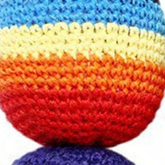 Hand Knitted Beanbag Balls Set Soft Filled Throwing Juggling Balls for Kids Adults Colorful Cotton Yarn Footbag for Coordination Outdoor Play