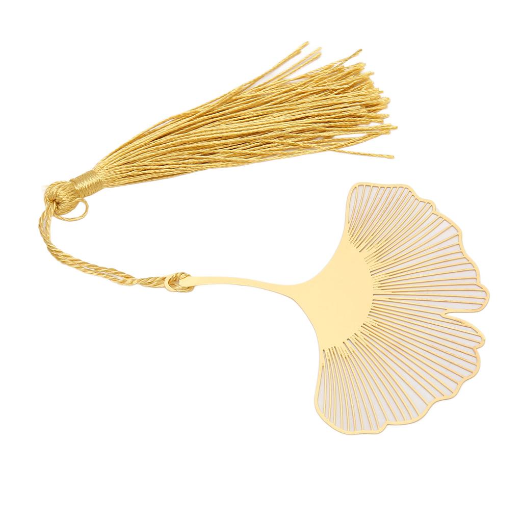 Metal Bookmark Innovative Vintage Hollow Out Gold Leaf Bookmark with Tassels for Book Lovers
