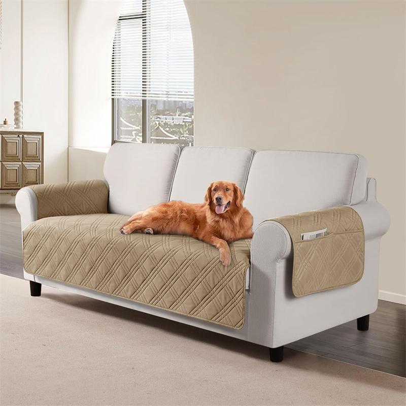1/2/3/4 Seater Pets Kids Sofa Cover Mat Anti Cat Scratches Armchair Cover Non-Slip Anti-Dust Plaid Sofa Slipcovers Protectors