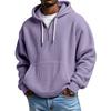 Men S Autumn Winter Waffle Hooded Pullover Zip Sweatshirt