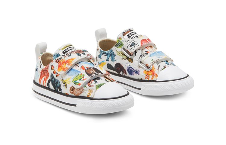 Converse All Star 2V Low Top Skateboard Shoes White Multicolor Infant And Toddler 768463C