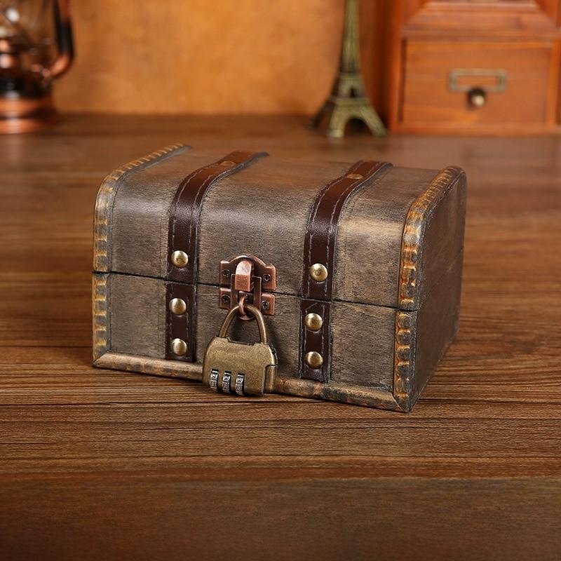 Storage Wooden Jewelry Box With Lid For Necklace Earring Organizer Decoration