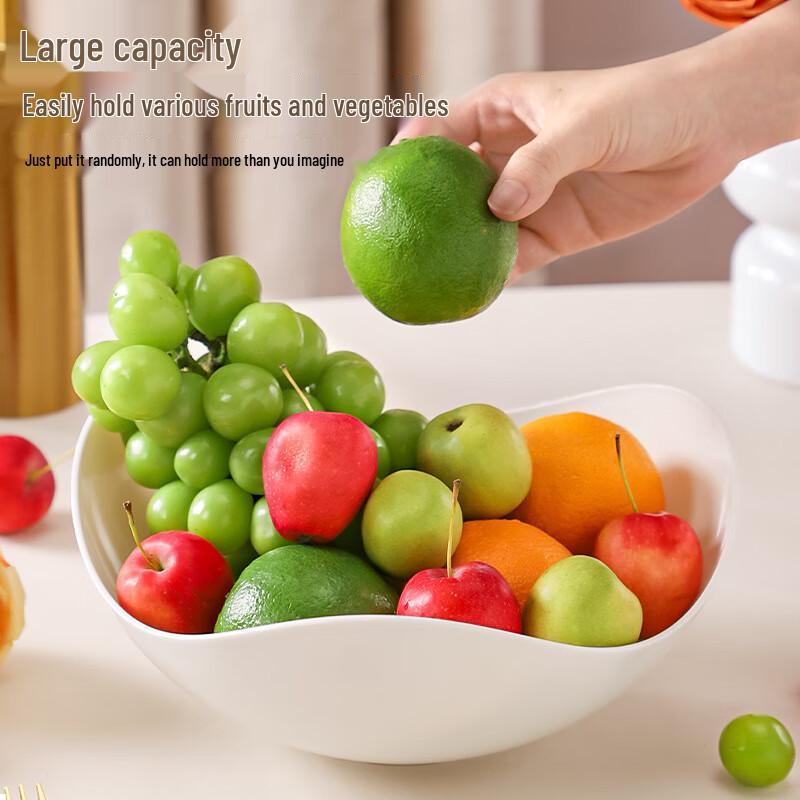 Cream Style Plastic Fruit & Snack Plate Set, 5-Piece
