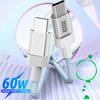 60W PD USB-C to USB C Fast Charger Cable For Apple iPhone 16 15 Pro Max 15 Plus Xiaomi Samsung Type C Quick Charging Data Wire