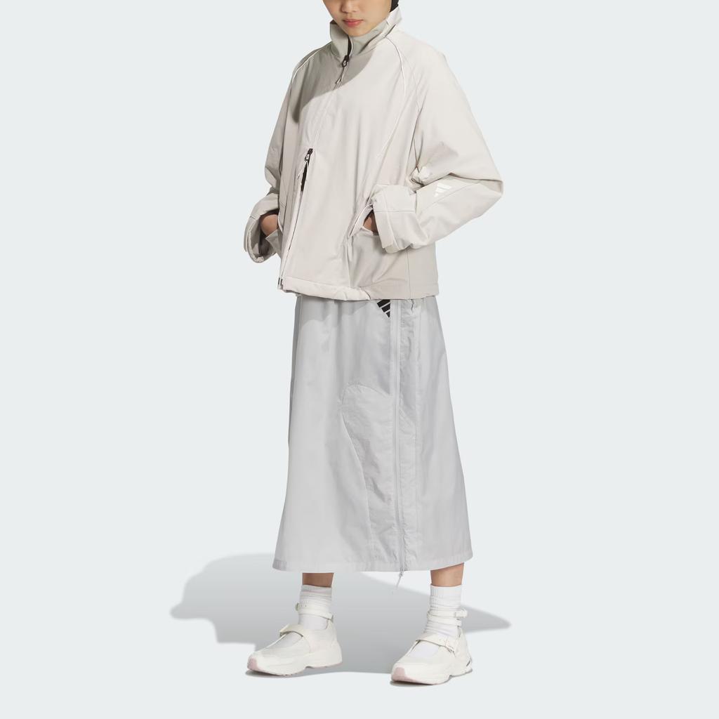 Adidas Fustl Wv Jacket Casual Loose Stand Collar Long Sleeve Jacket Women Jacket Miracle-Bauxite-Brown Bright-White JY8061