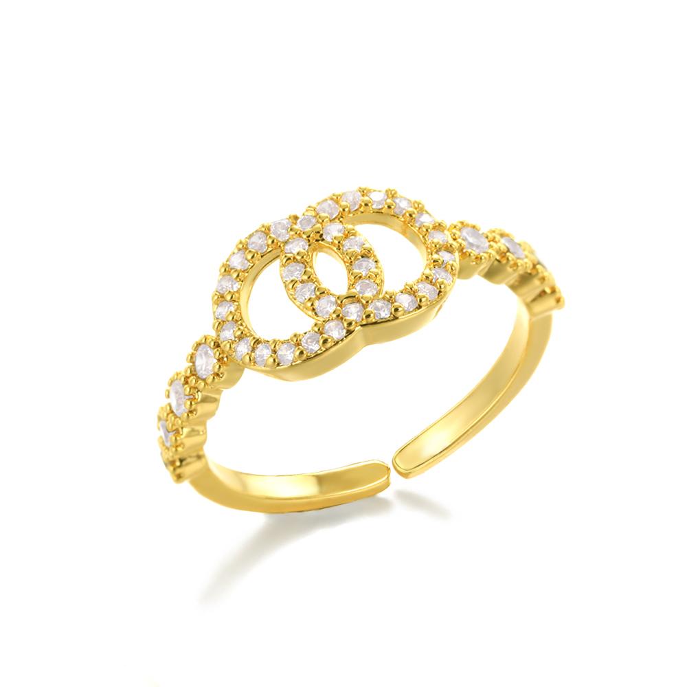 Round Hollow Rings For Women Gold Color Stainless Steel Hoop Open Rings Fashion personality Waterproof Metal Jewelry Accessories