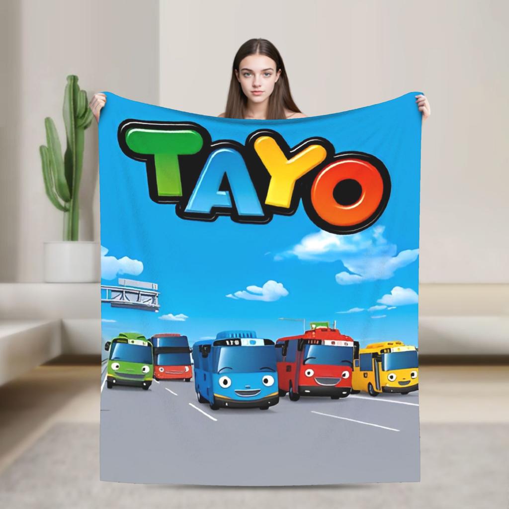 Tayo The Little Bus Blankets Super Soft Fleece Cozy Gift Throw Blankets Quilt