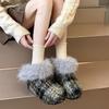 Autumn Winter Fur Snow Boots Comfortable Round Toe Height Increasing Short Boots Size 35-40 Female Cozy Warm Shoes Botas Mujer