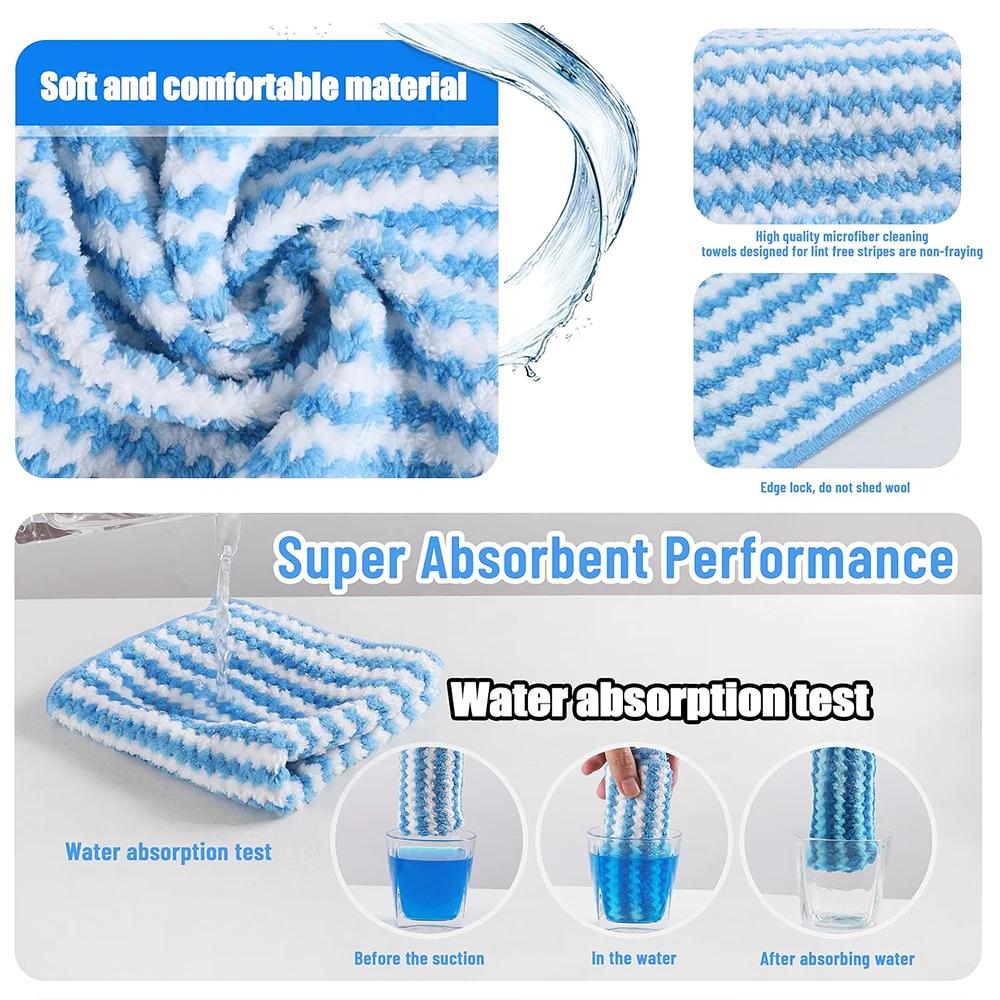 1-20 Microfiber Cleaning Cloth Velvet Thickened Dishcloths High Absorbent Scouring Kitchen Washing Dish Rag Household Wipe Towel