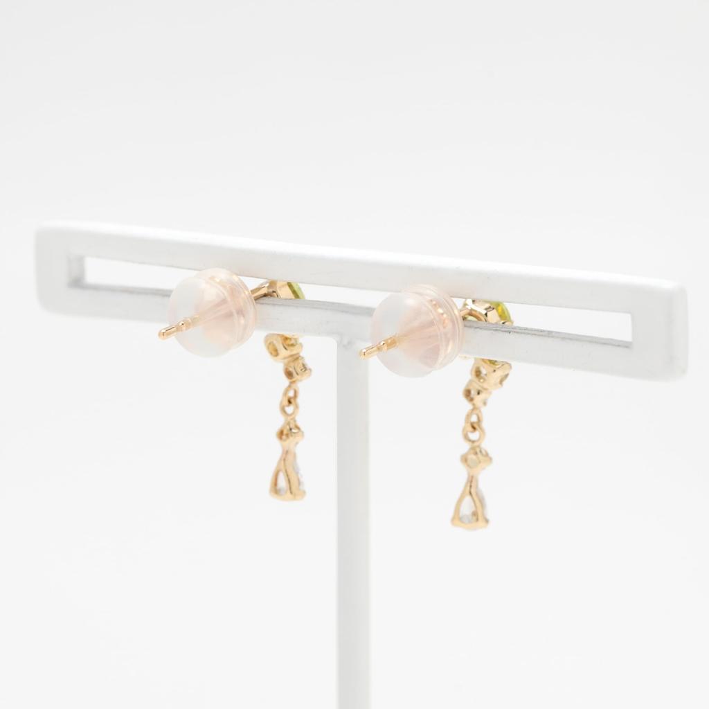 ESTELLE [Official] Women's K10 Yellow Gold Multicolor Drop Motif Earrings 0222-9371-0019-0000
