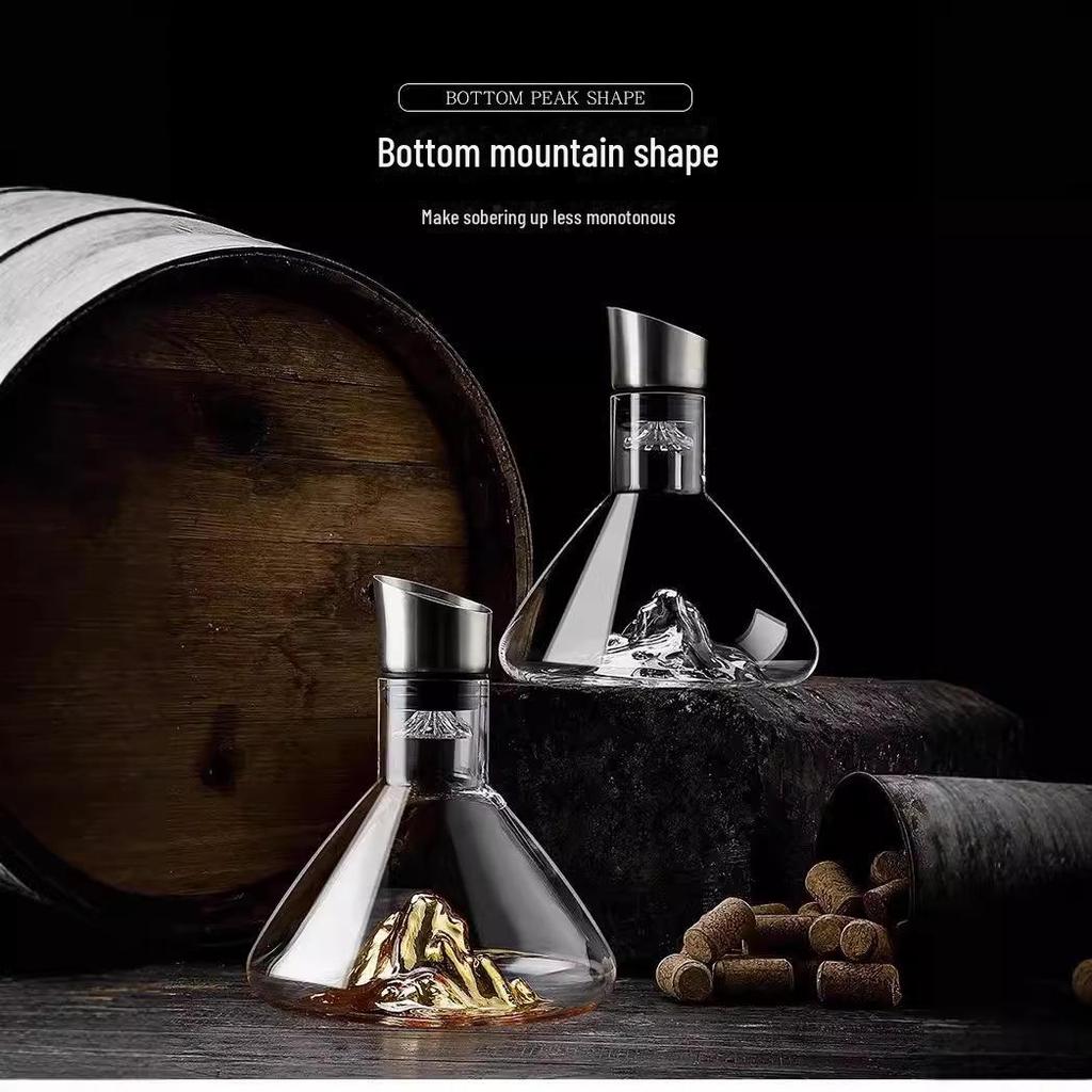 Jinshan Crystal Decanter with Iceberg Base - Customizable Logo for Hotels and Clubs