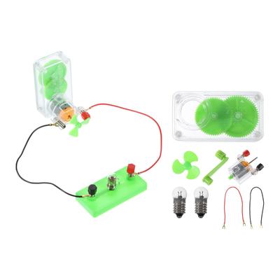 PATIKIL DIY Generator Motor Set 2 Pieces Mini Hand Generator Motor Assembly Kit with Bulb Holder Hand Crank Generator Science LED Light for Windmill