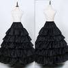 Women Crinoline Petticoat Black Ruffles Hoop Skirt Floor Length Ball Gown Slip Girls Underskirt for Wedding Bridal Dress