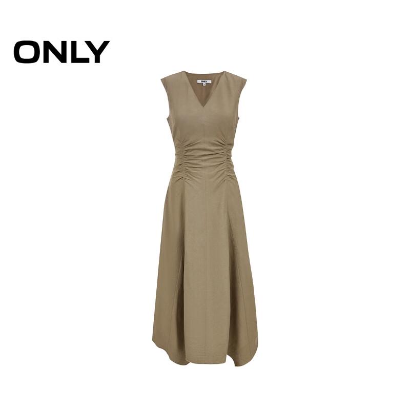 ONLY Women's Retro V-Neck A-Line Long Dress