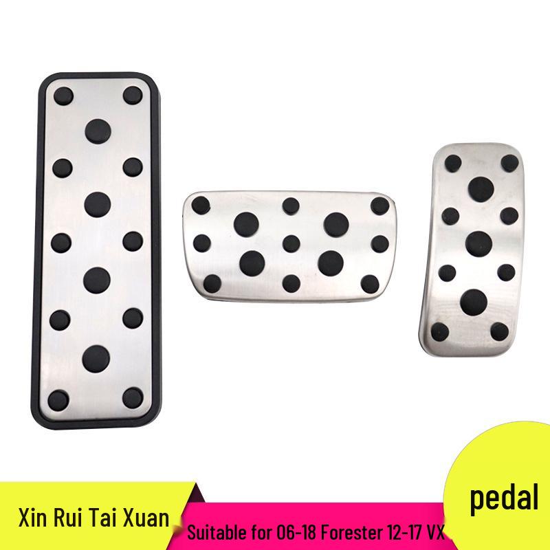 

Subaru 06-18 Forester & 12-17 XV Anti-Slip Car Pedals (Accelerator, Brake, Rest) Aluminum Alloy + Hard Rubber