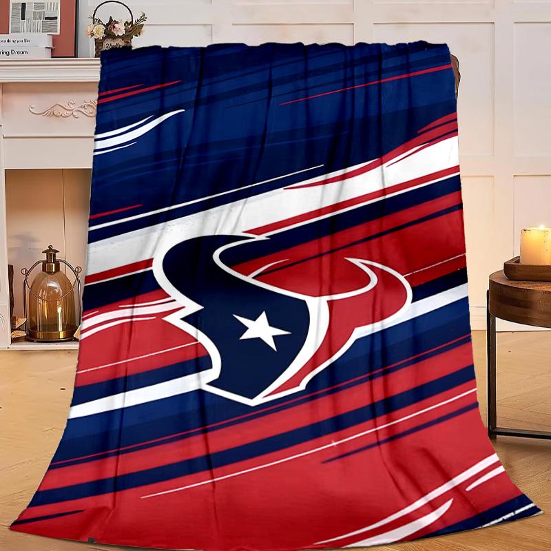 basketball Texans Logo Blanket Flannel Throw for Sofa, Travel, Camping, Livingroom, Office, Chair and Bed Soft and Warm Holiday gifts