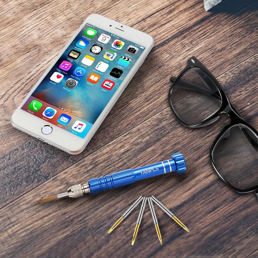 Small Screwdriver Watch Glasses Mini Set, Micro Precision Tiny Screwdriver Set Small Screwdriver Set for Electronics Eyeglass (blue)