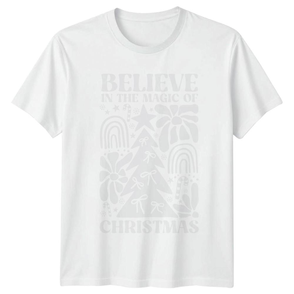 Believe In The Magic Of Christmas Retro Holidays Unisexs TShirt Unisexs Graphic Tee S