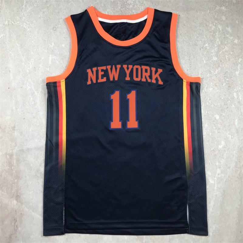 Mens Basketball Jersey New York Knicks 11 Brunson Blue City Edition Compression Fit Athletic Wear Practice Game