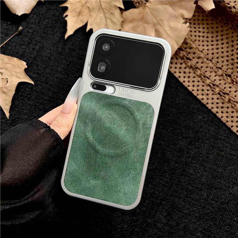 Xiaomi 17 Denim Magnetic Leather-Texture Full Coverage Protective Phone Case Xiaomi 17 Pro Max джинсовый/зелёный