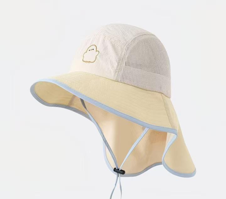 Kids' Wide Brim Sun Hat with Neck Protection and Breathable Mesh for Summer Outdoors