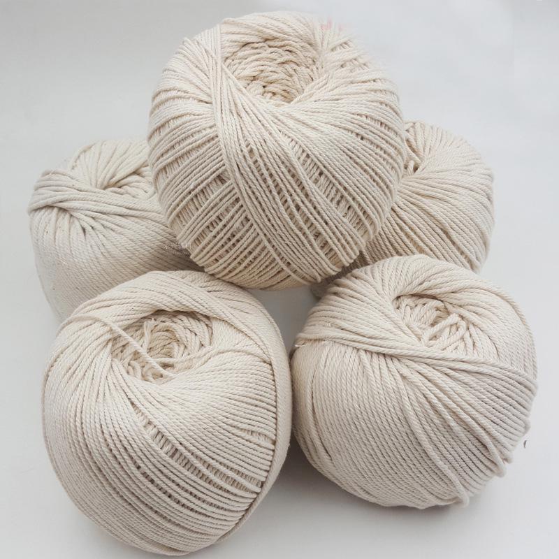 1.5mm-5mm Three-Strand White Cotton Rope for Tapestry Weaving and Wrapping Rice Dumplings