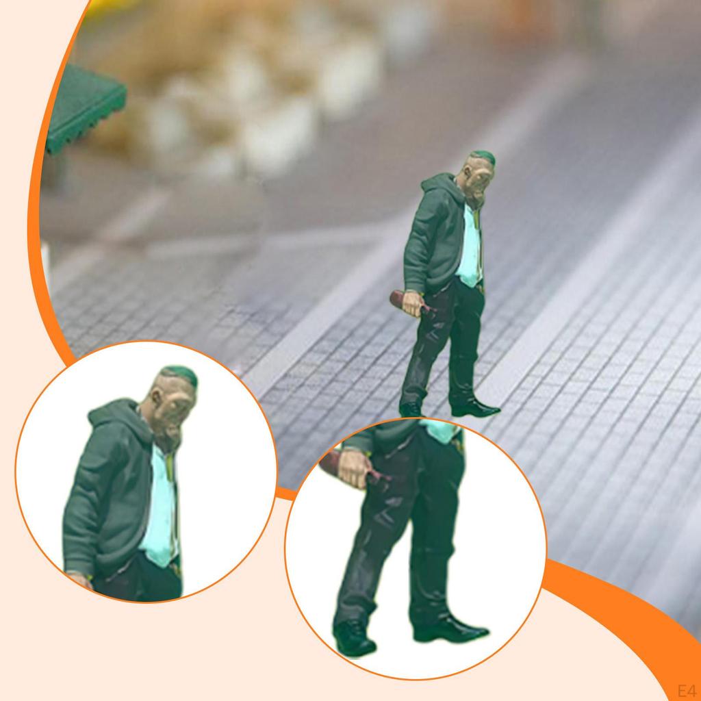 1/64 Miniatur Straße Mini Räuber Kleine Menschen Modell für Zuglayout Szene Schreibtisch