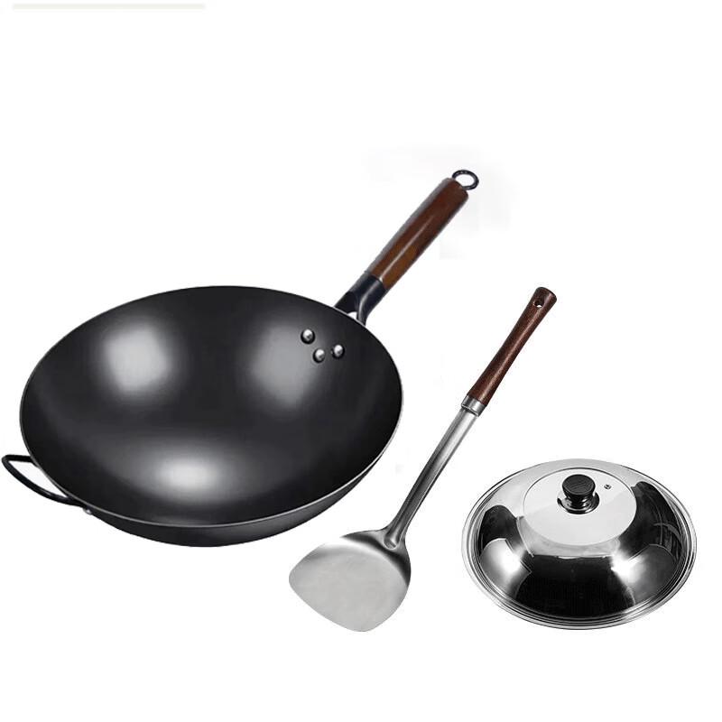 Wutuo Nitrided Wrought Iron Stir-Fry Wok Set