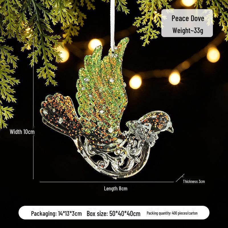 Green Elk & Snowflake Christmas Tree Decorations - Ornaments for a Festive Atmosphere