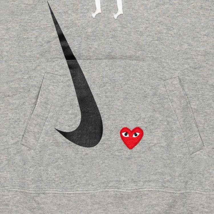 Nike Womens X Comme Des Garçons PLAY Hoodie Grey Women Tops AE-T403-051-1
